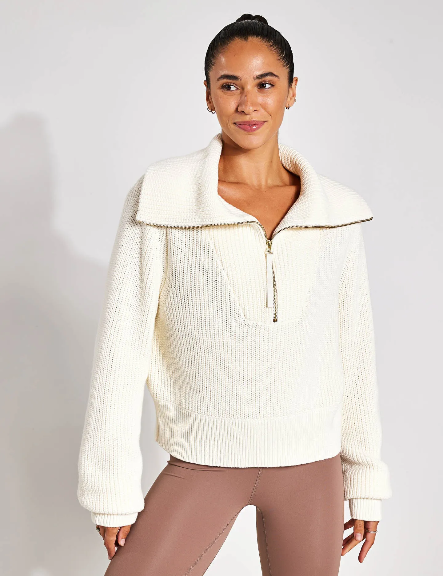 Pull col Mao en maille Mentone - Aigrette