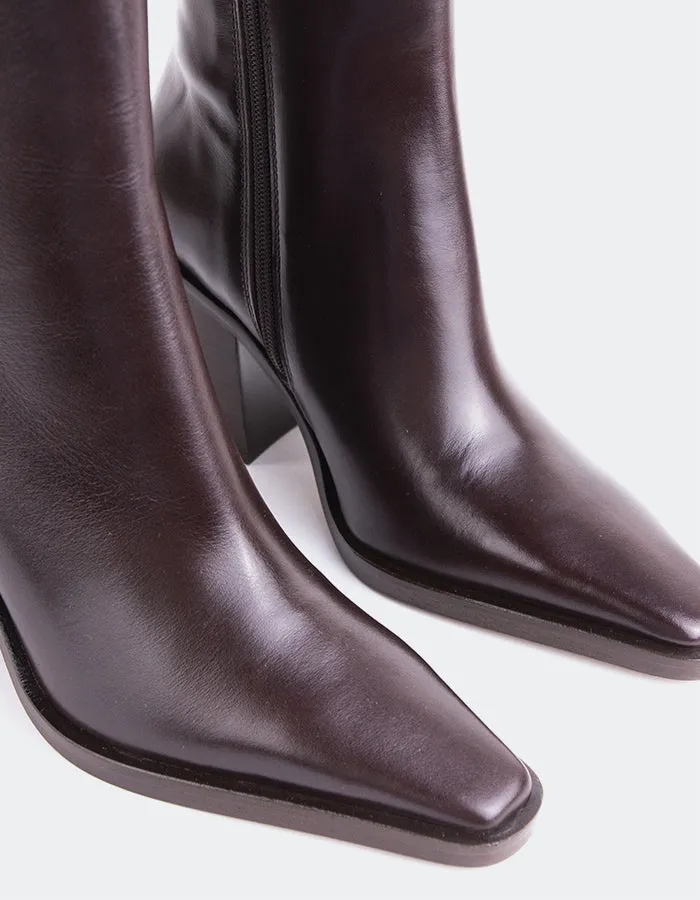 Meraly Cuir brun foncé