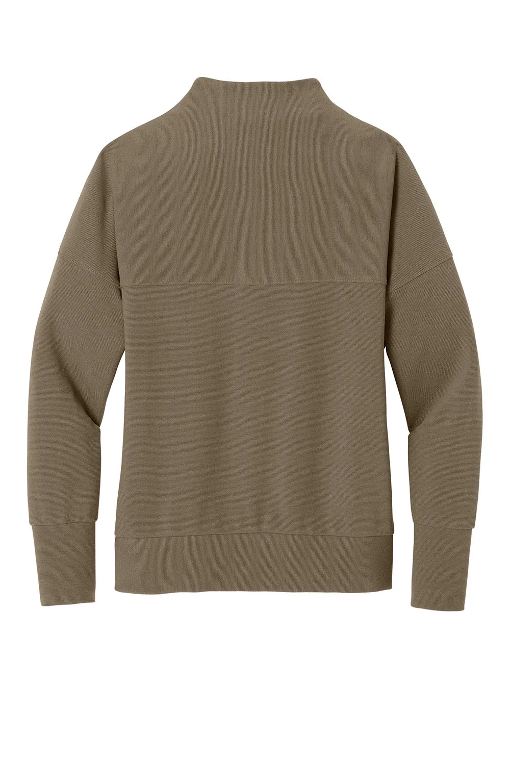 Mercer Mettle Sweat-shirt Femme à Texture Linéaire Résistante aux Odeurs 1/4 Zip - Brun Taupe Chaud