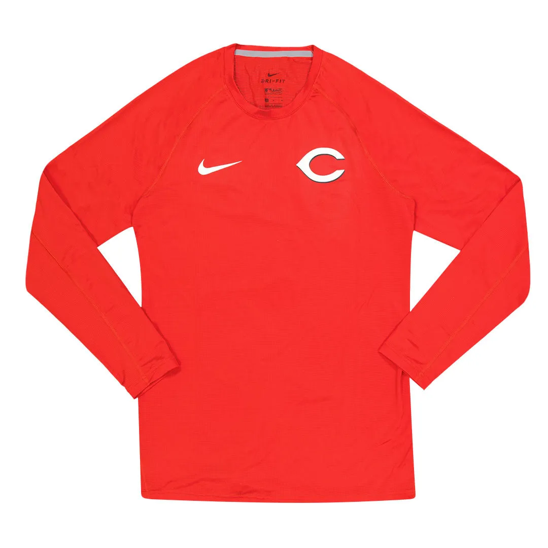 MLB - T-shirt à manches longues de base pour hommes des Cincinnati Reds (NKXH 62Q ROUGE N7J)
