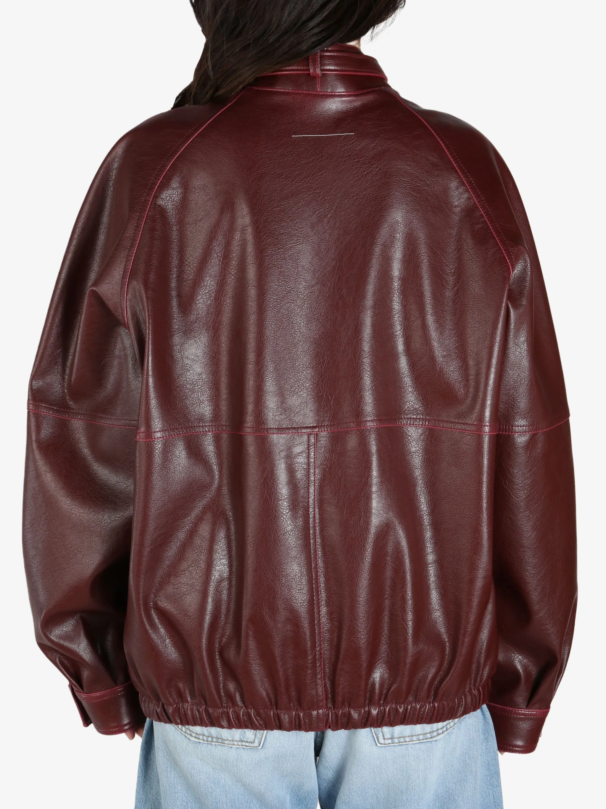 MM6 Maison Margiela - Veste en cuir pour femme avec col à boucle