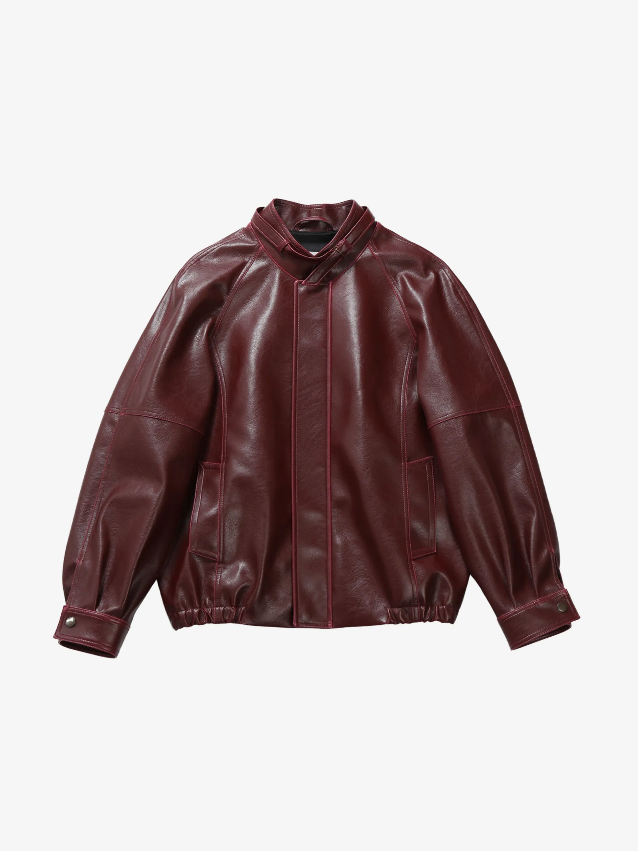 MM6 Maison Margiela - Veste en cuir pour femme avec col à boucle