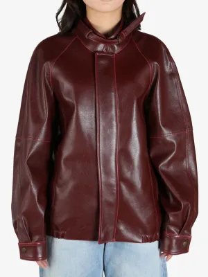 MM6 Maison Margiela - Veste en cuir pour femme avec col à boucle
