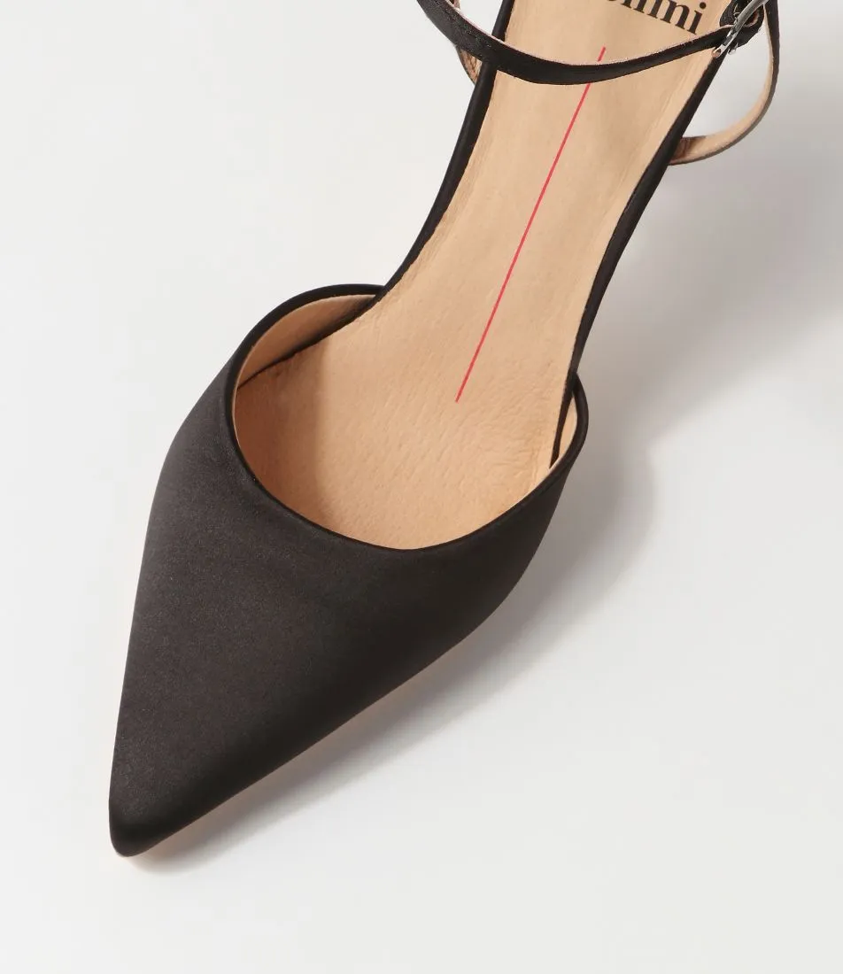 Mollini Myday Escarpins en Satin Noir_Mollini