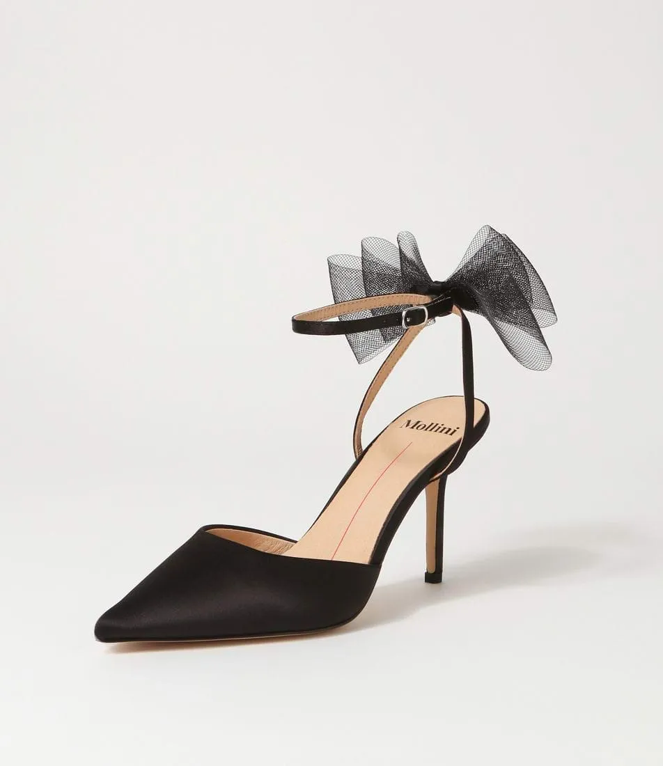 Mollini Myday Escarpins en Satin Noir_Mollini