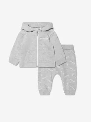 Survêtement Moncler Enfant avec Logo Baby en Gris