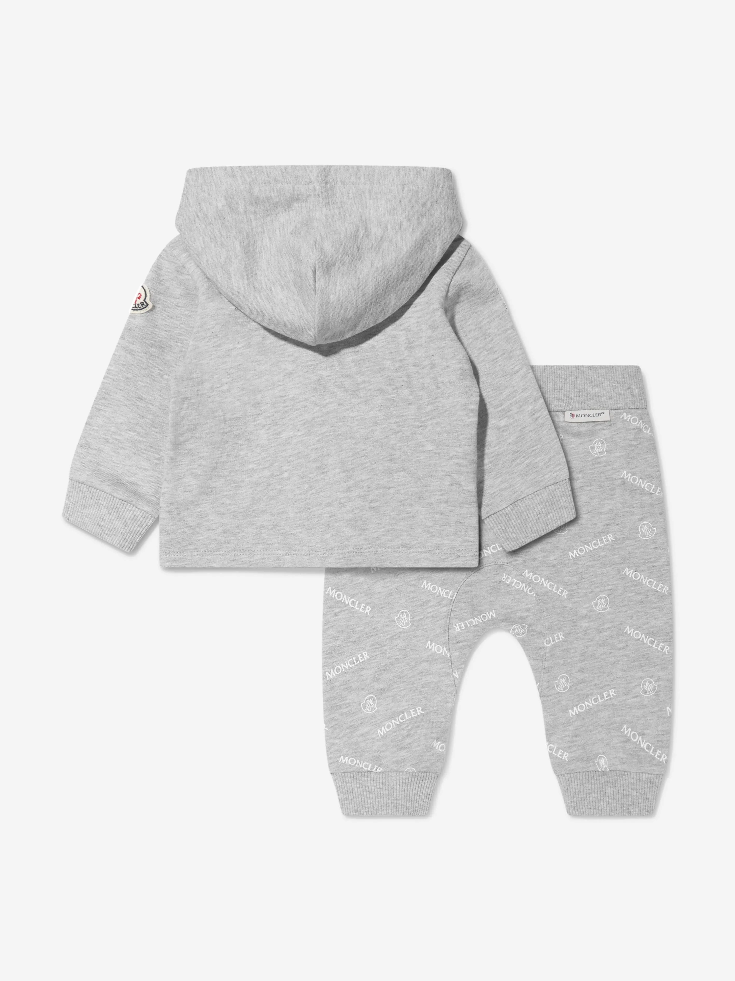 Survêtement Moncler Enfant avec Logo Baby en Gris