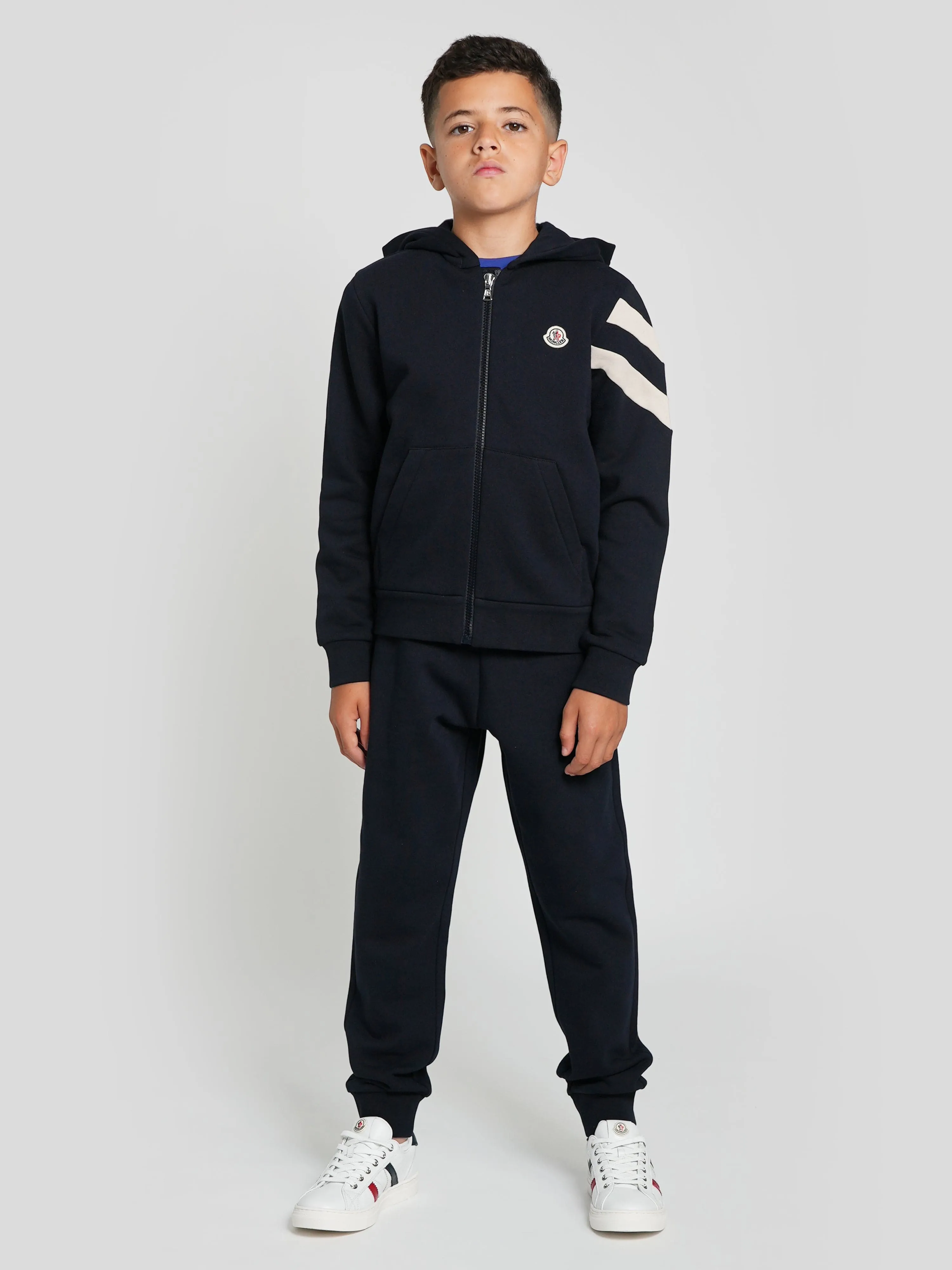 Moncler Enfant Survêtement à Logo pour Garçons en Bleu Marine