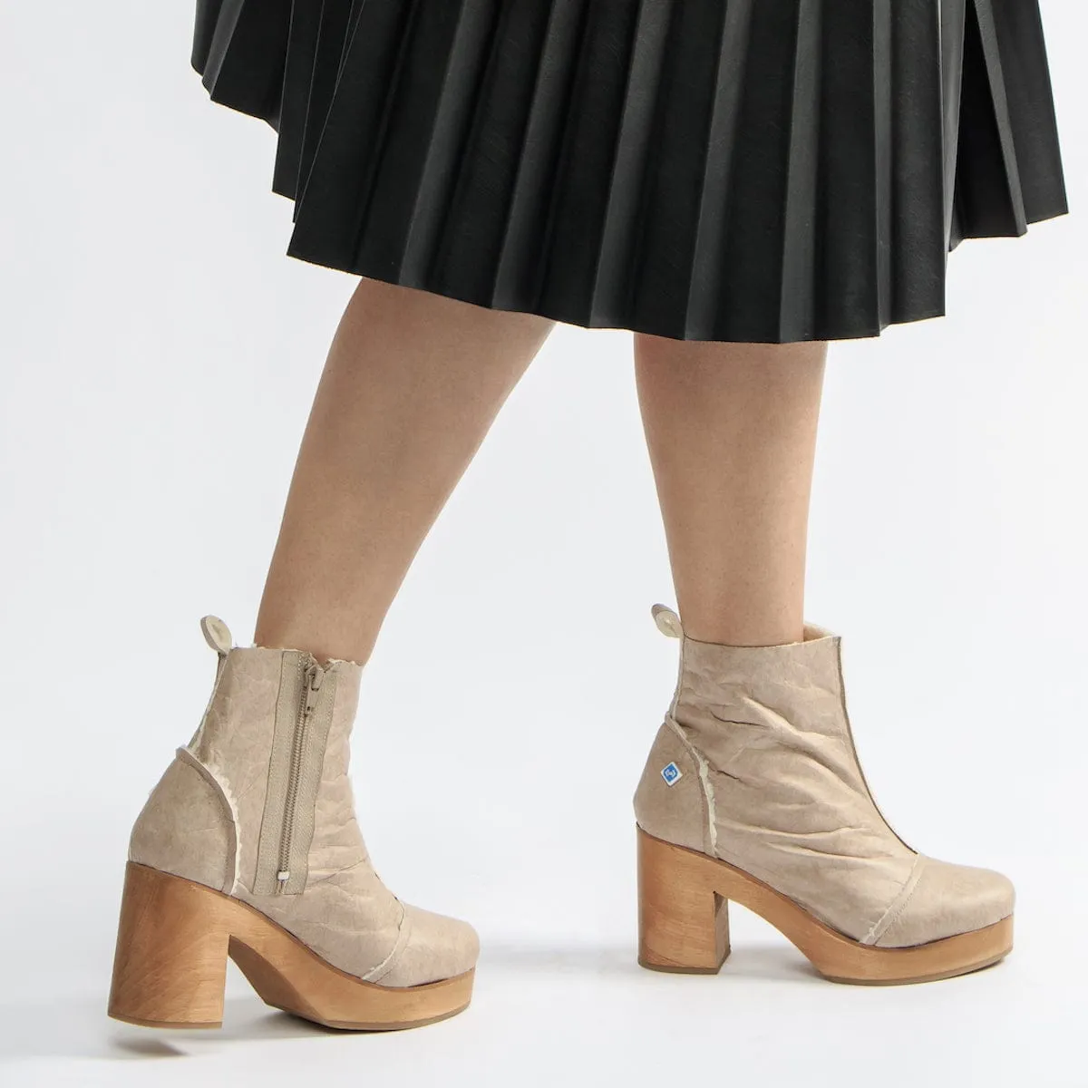 Mes Bottes à Talons en Simili Cuir Vegan My Clog | Beige