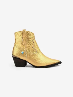 Mes Bottes Western en Cuir Végan Pinatex Texas | Or