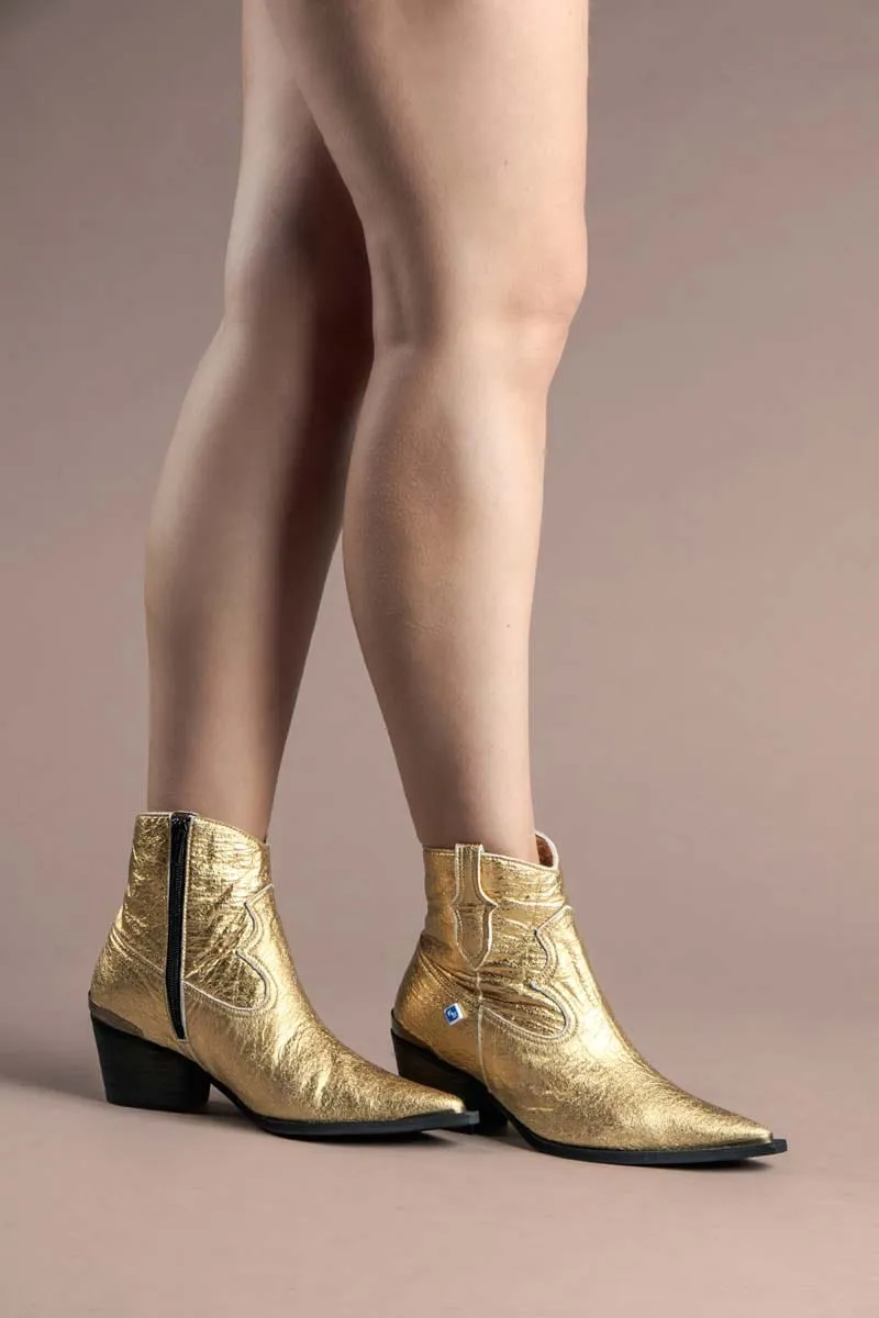 Mes Bottes Western en Cuir Végan Pinatex Texas | Or