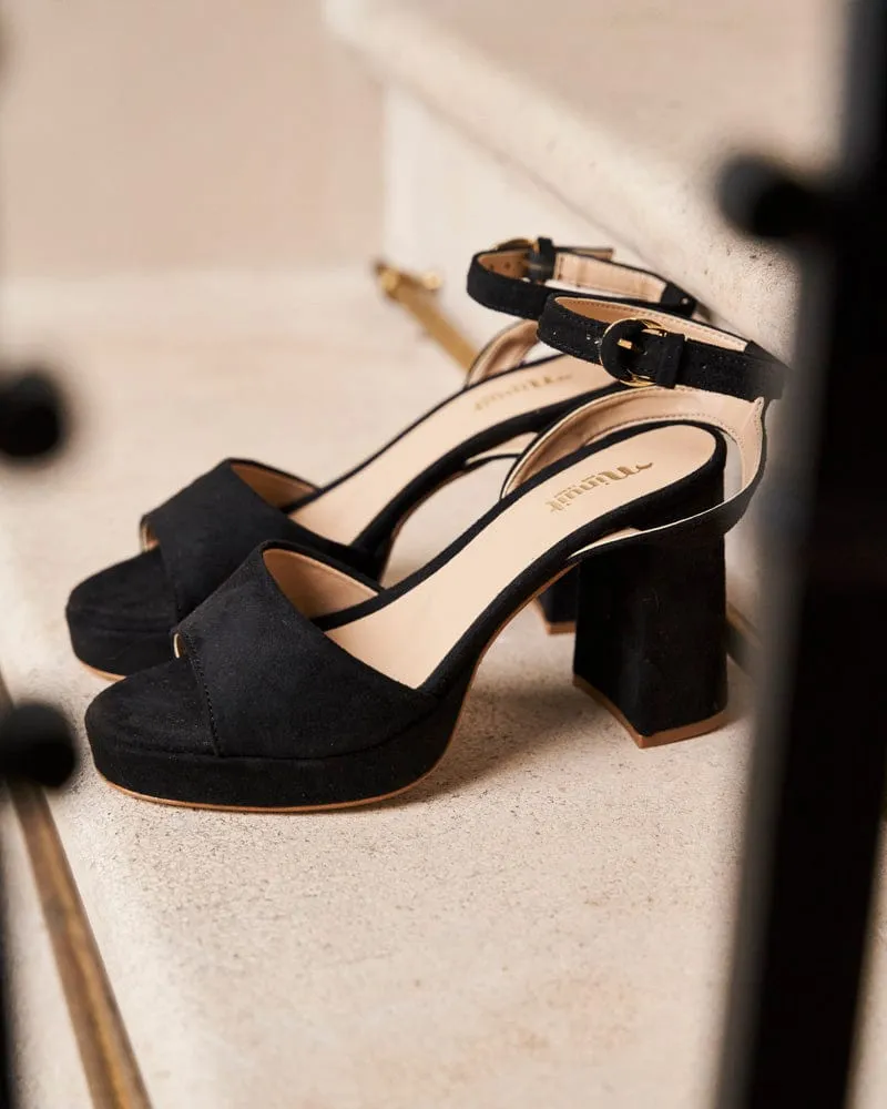 Escarpins à bloc en suédine vegan Narcissus | Noir