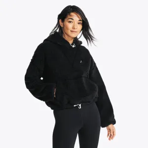 Nautica Pull Sherpa à capuche pour femmes Noir véritable Nautica