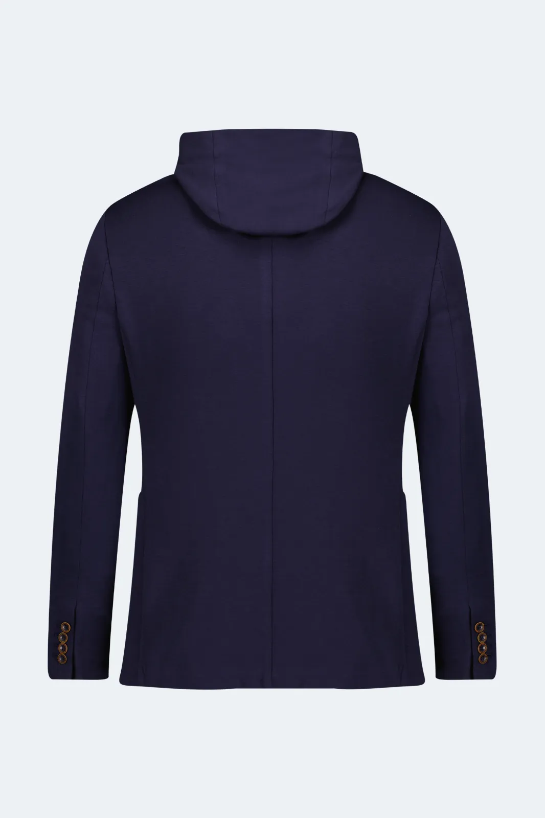 Veste sport à capuche tricotée marine avec boutons