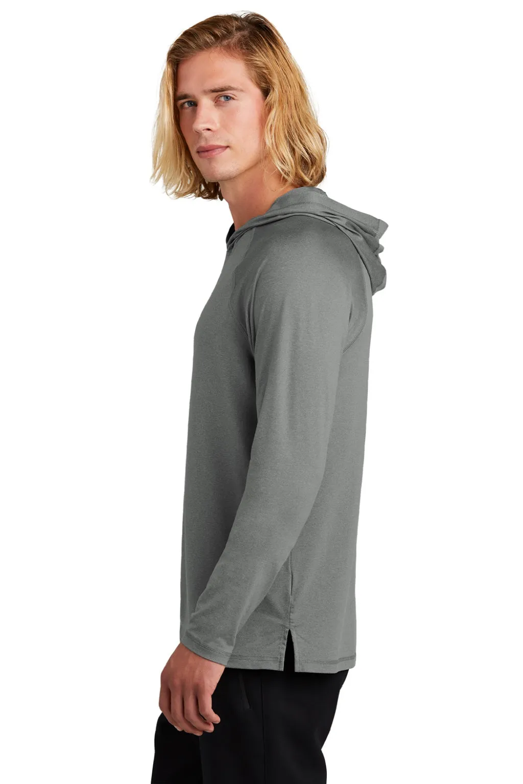 New Era Sweat-shirt à Capuche Homme à Manches Longues Évacuation de l'Humidité - Gris Ombre Chiné