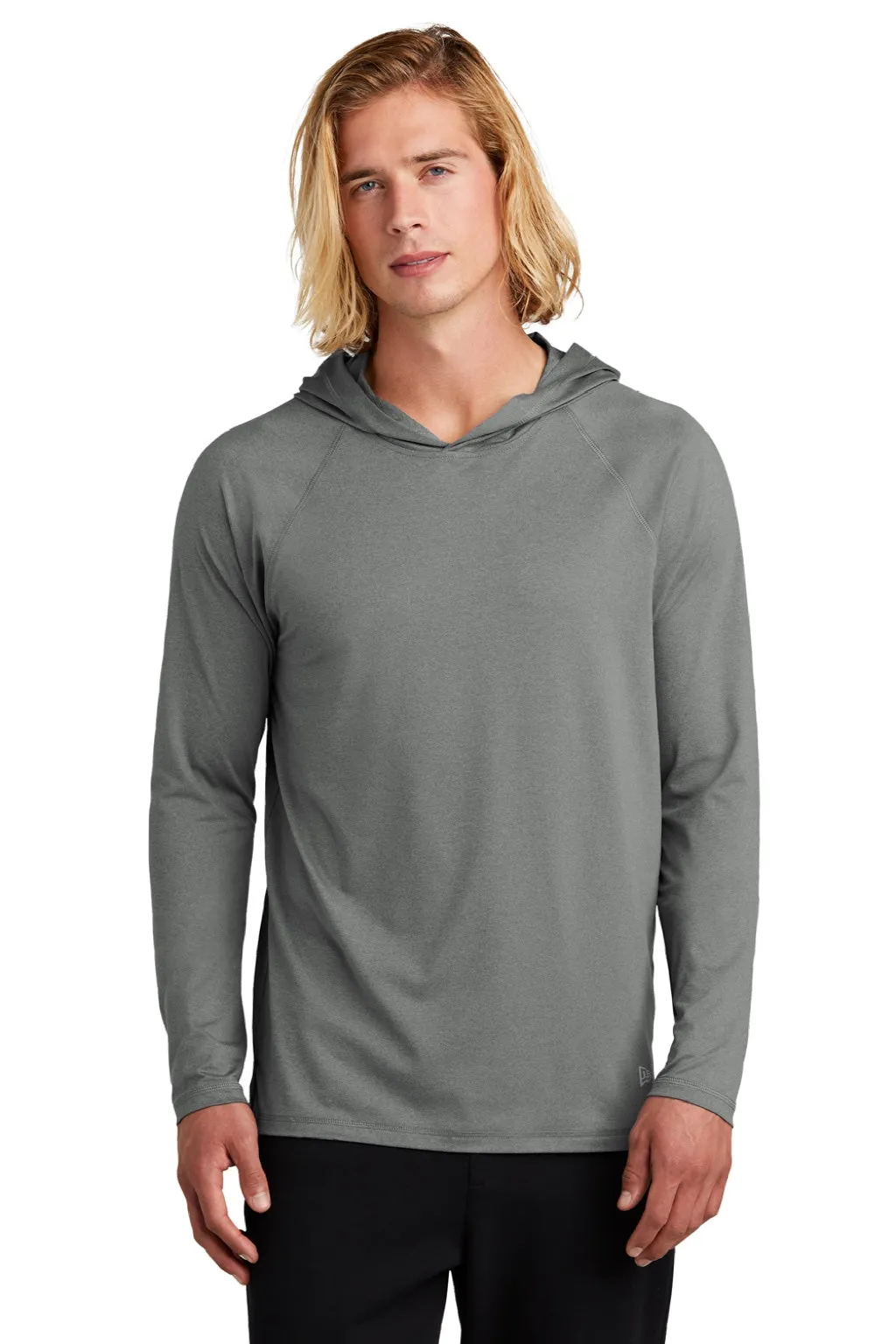 New Era Sweat-shirt à Capuche Homme à Manches Longues Évacuation de l'Humidité - Gris Ombre Chiné