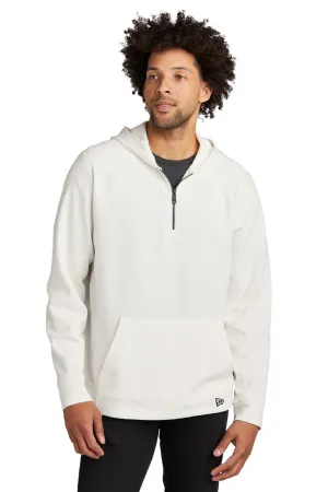 New Era Sweat à capuche pour hommes avec poche kangourou et fermeture 1/4 - Blanc fan