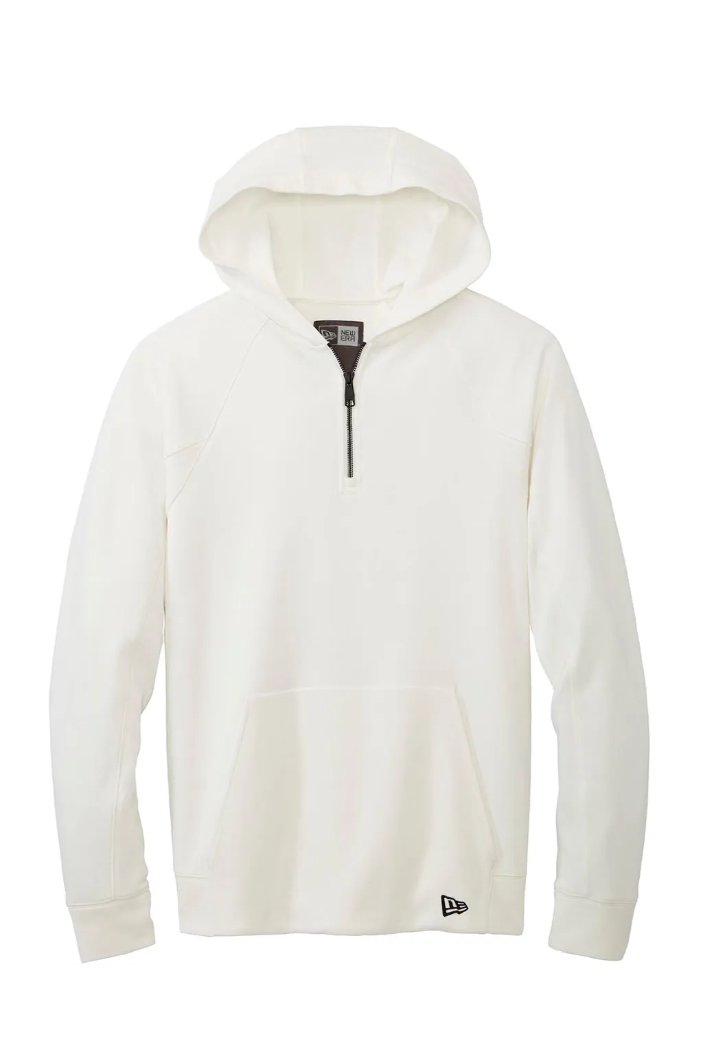 New Era Sweat à capuche pour hommes avec poche kangourou et fermeture 1/4 - Blanc fan
