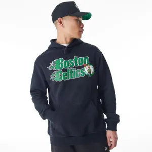 Sweats à capuche et pulls à capuche New Era Boston Celtics NBA avec impression flammes Noir Pull à capuche oversize