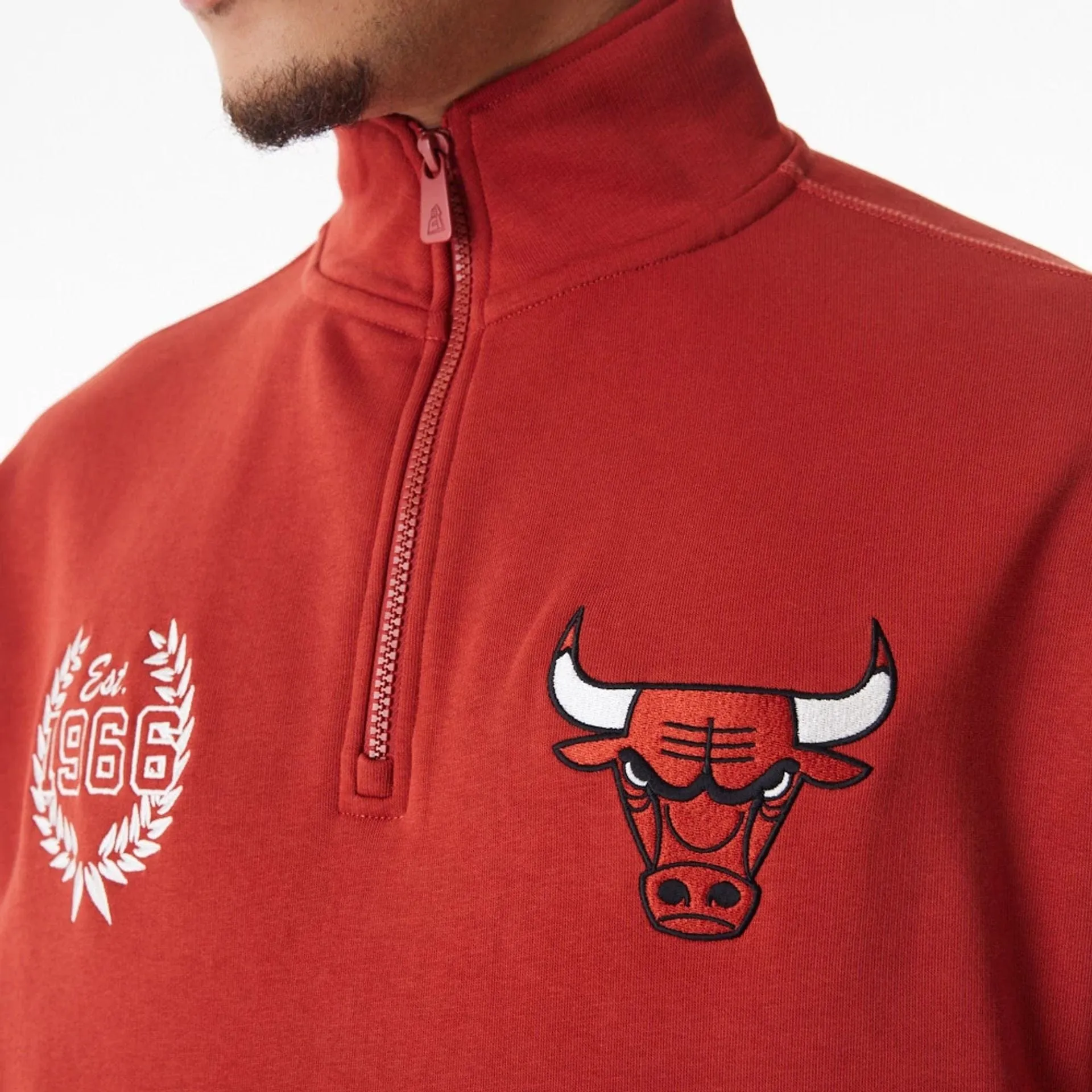 Sweatshirts et hoodies New Era Chicago Bulls NBA Lifestyle Pull à quart de zip rouge