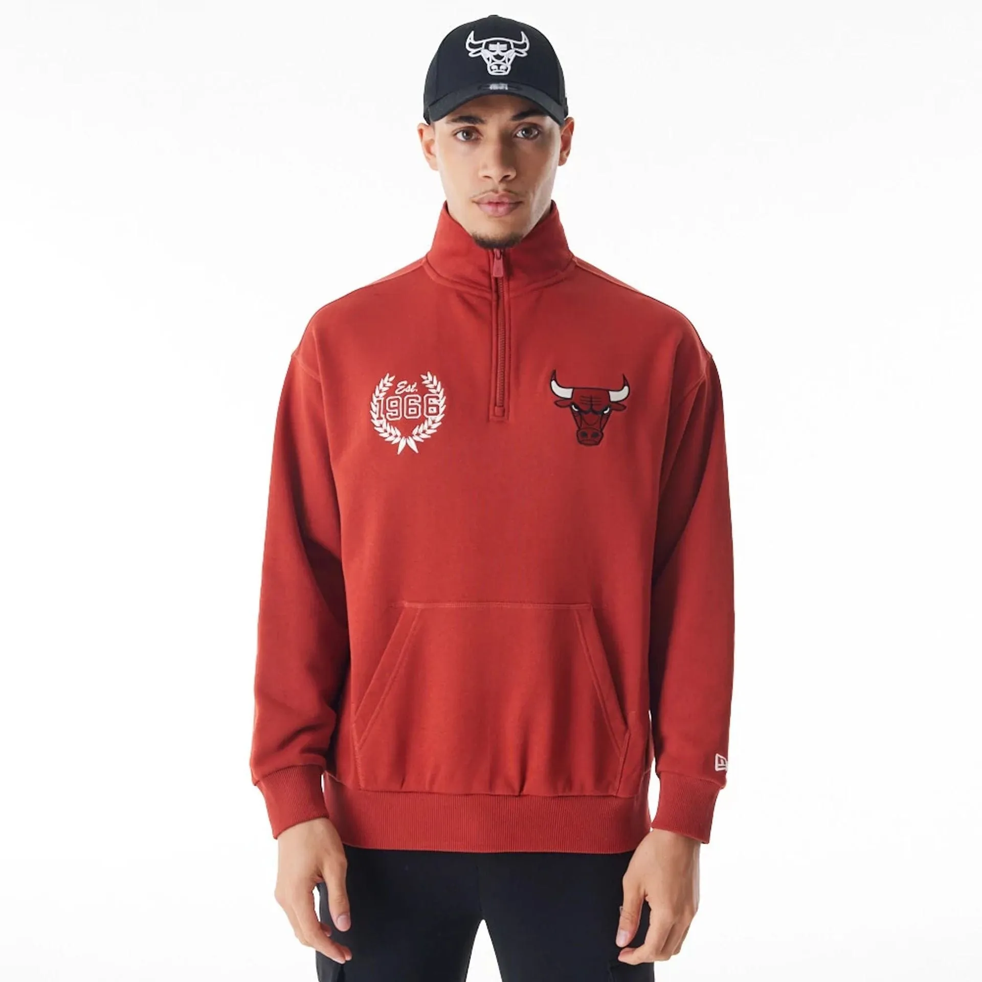 Sweatshirts et hoodies New Era Chicago Bulls NBA Lifestyle Pull à quart de zip rouge