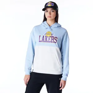 Sweats à capuche et pulls à capuche New Era LA Lakers pour femmes NBA Pull à capuche oversize bleu pastel
