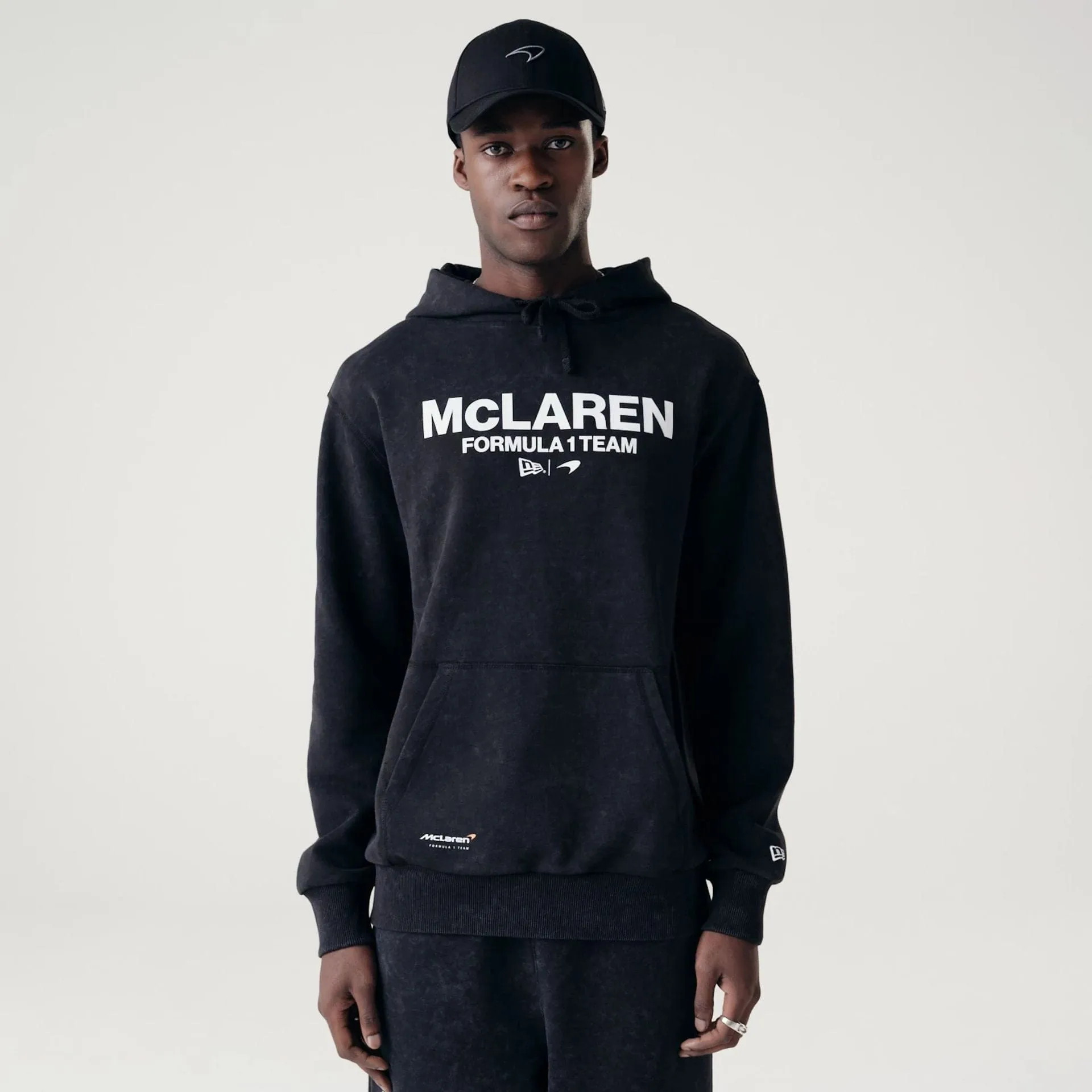 Sweats à capuche et pulls à capuche New Era McLaren Racing Pack Lavé Noir Pull à capuche surdimensionné