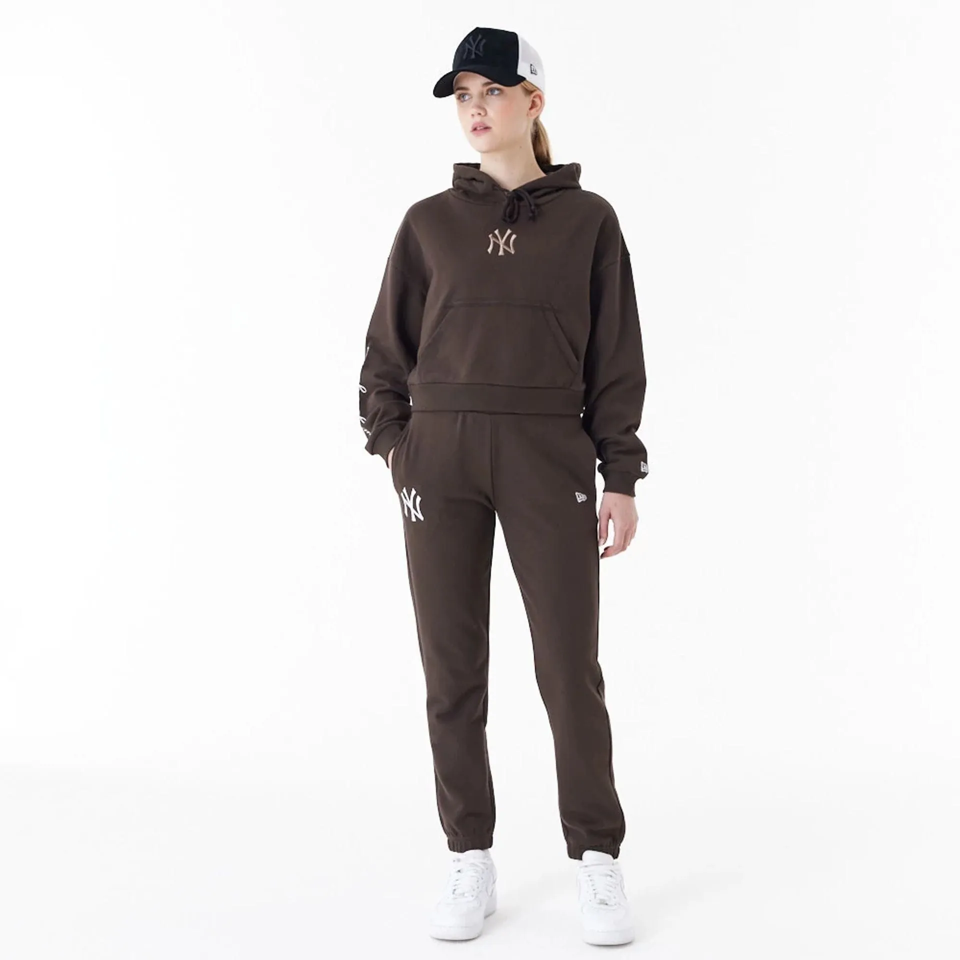 Sweatshirts et hoodies New Era New York Yankees MLB Lifestyle Marron Pullover crop pour femme