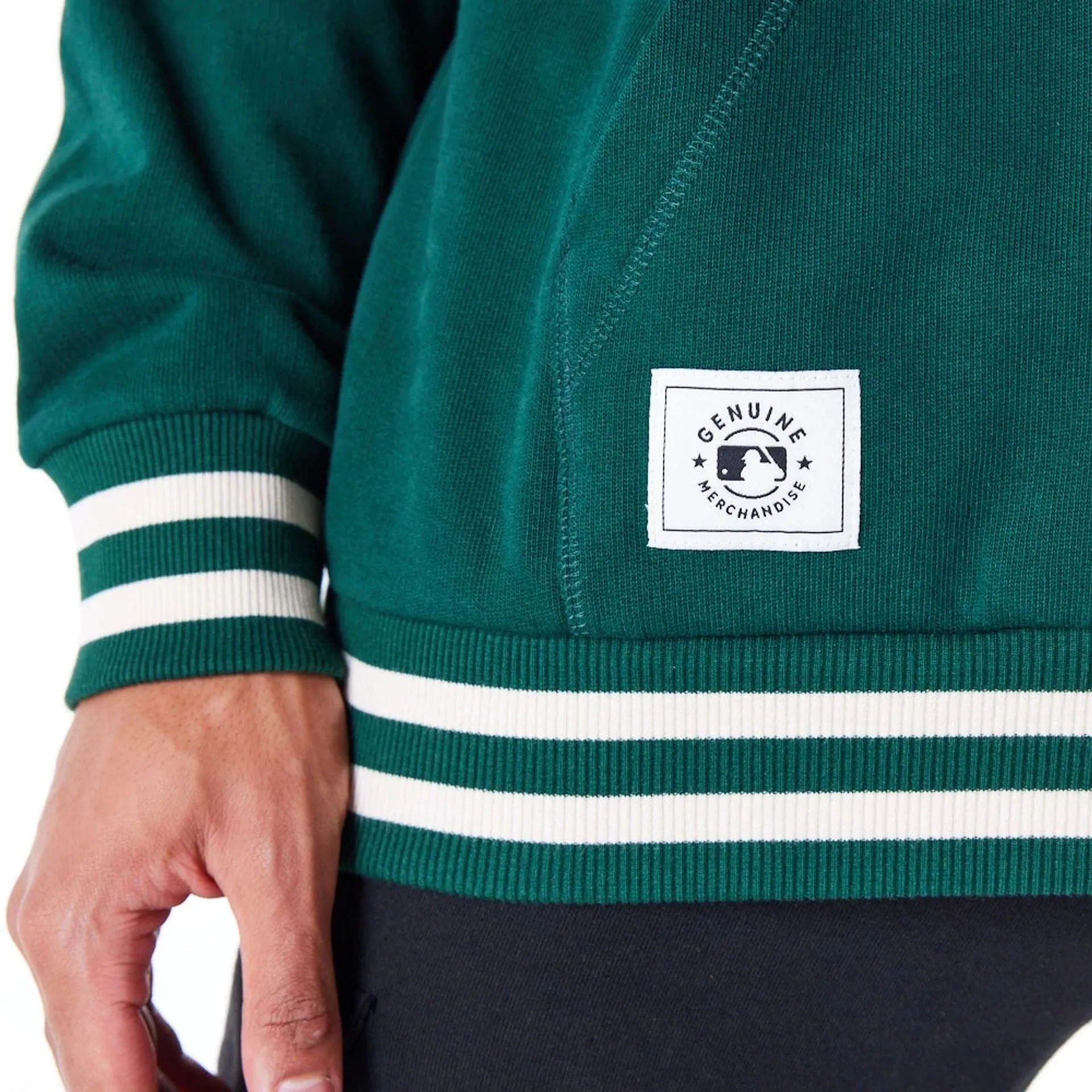 Sweats à capuche et pulls à capuche New Era Oakland Athletics MLB Remplissage de côtes Vert foncé Pull à capuche oversized