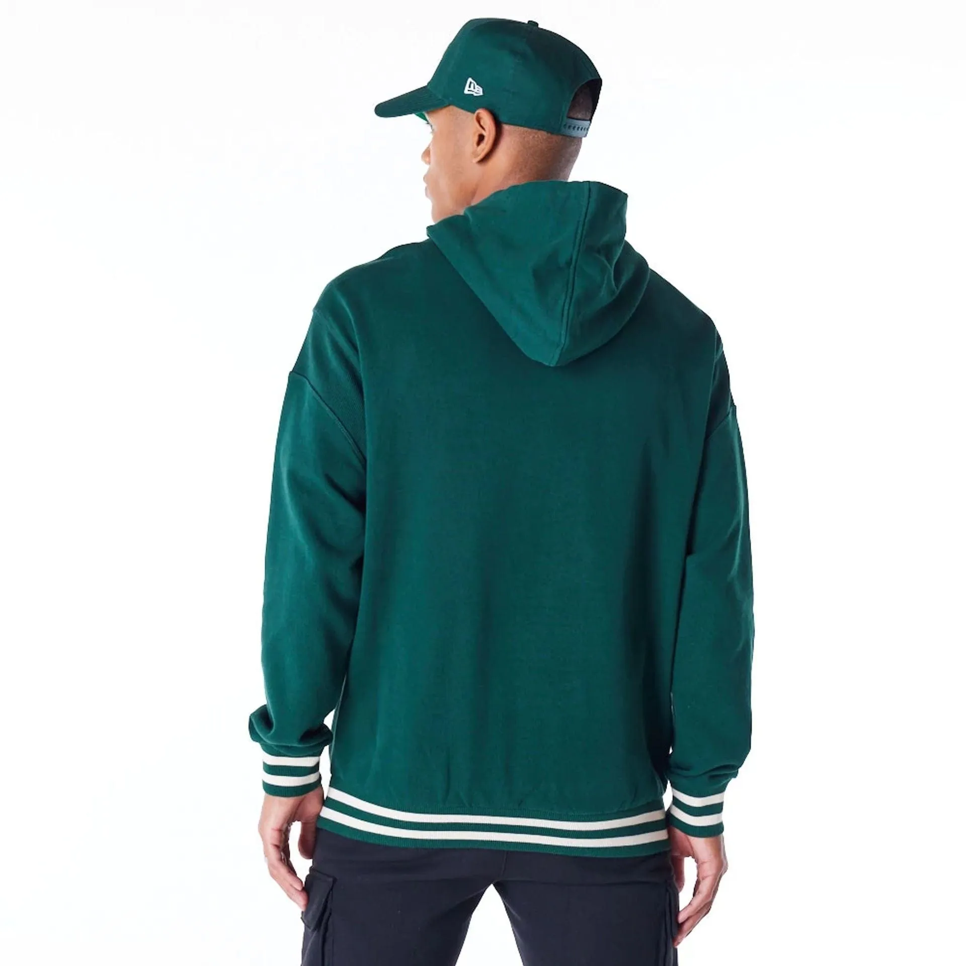 Sweats à capuche et pulls à capuche New Era Oakland Athletics MLB Remplissage de côtes Vert foncé Pull à capuche oversized
