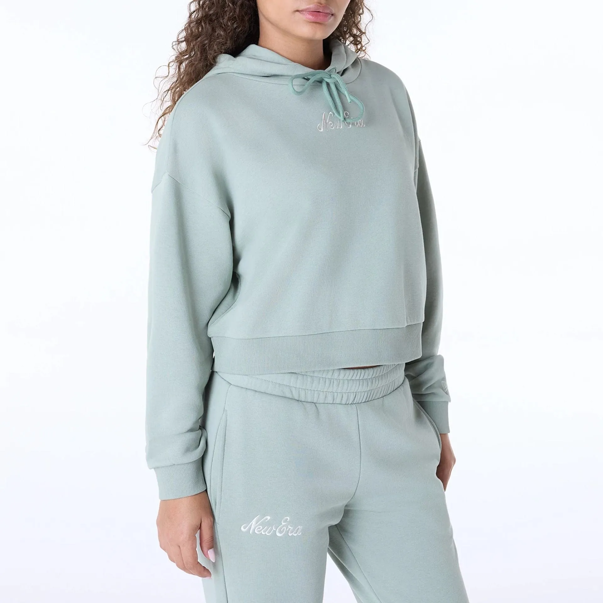 Sweats à capuche et pulls pour femmes New Era Script - Pull à capuche vert pastel