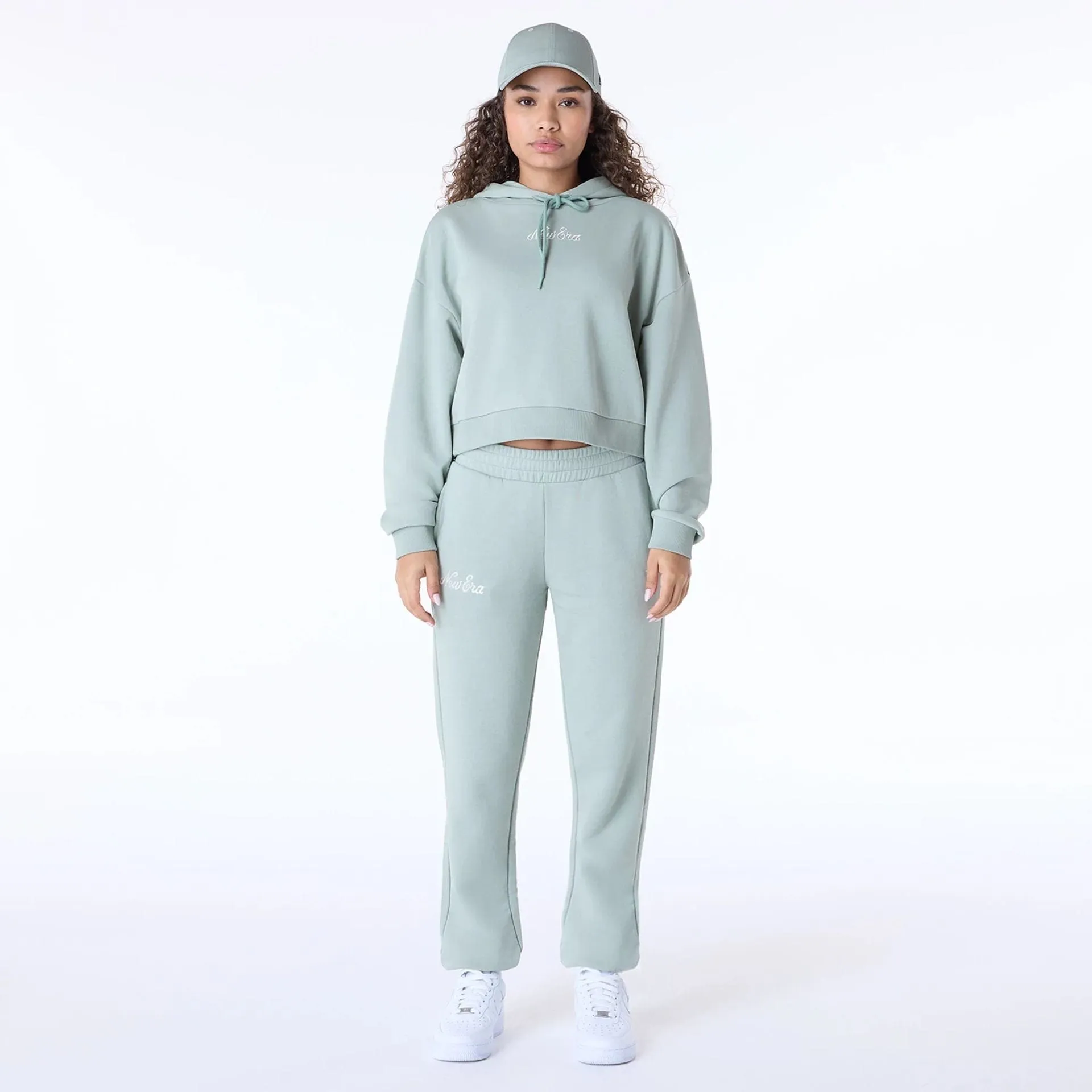 Sweats à capuche et pulls pour femmes New Era Script - Pull à capuche vert pastel