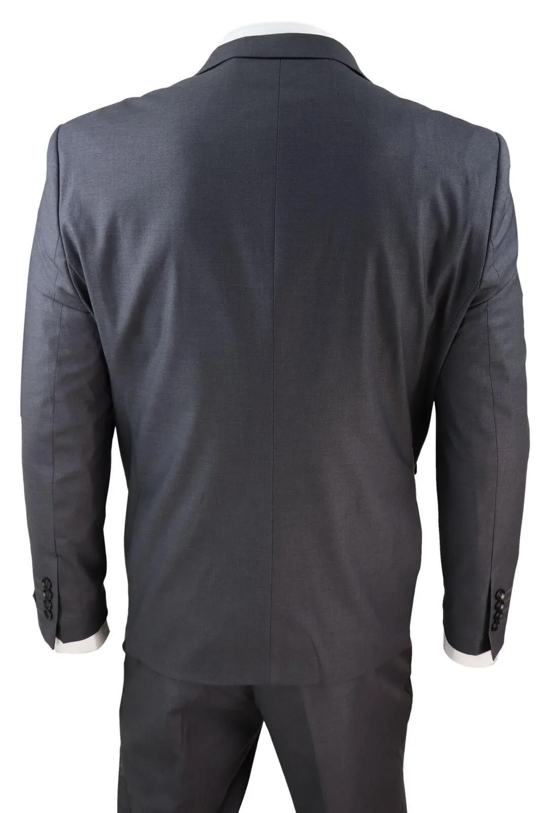 Nouveau costume 3 pièces pour homme - Charbon uni - Coupe classique ajustée - Smart Casual - Formel des années 1920