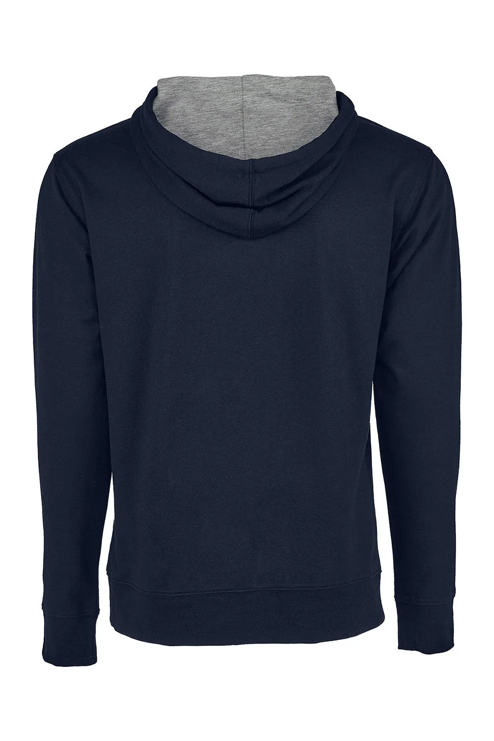 Sweat à capuche en molleton français pour hommes avec poche kangourou - Bleu marine minuit/Gris chiné