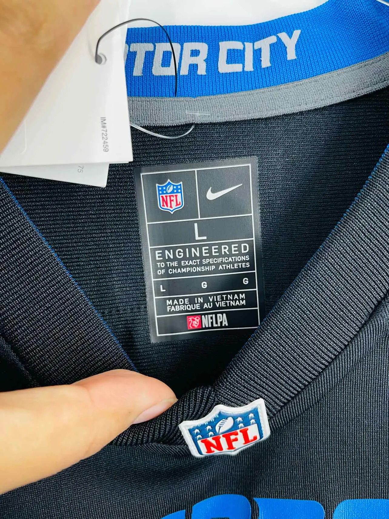 Maillot NFL Taille L Noir/Bleu/Blanc NEUF