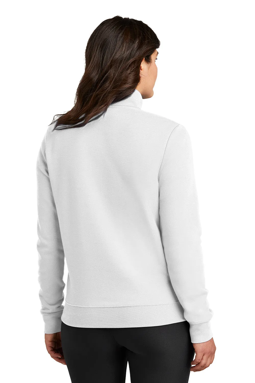 Nike Sweat-shirt à capuche 1/4 zip pour femme avec poche kangourou - Blanc