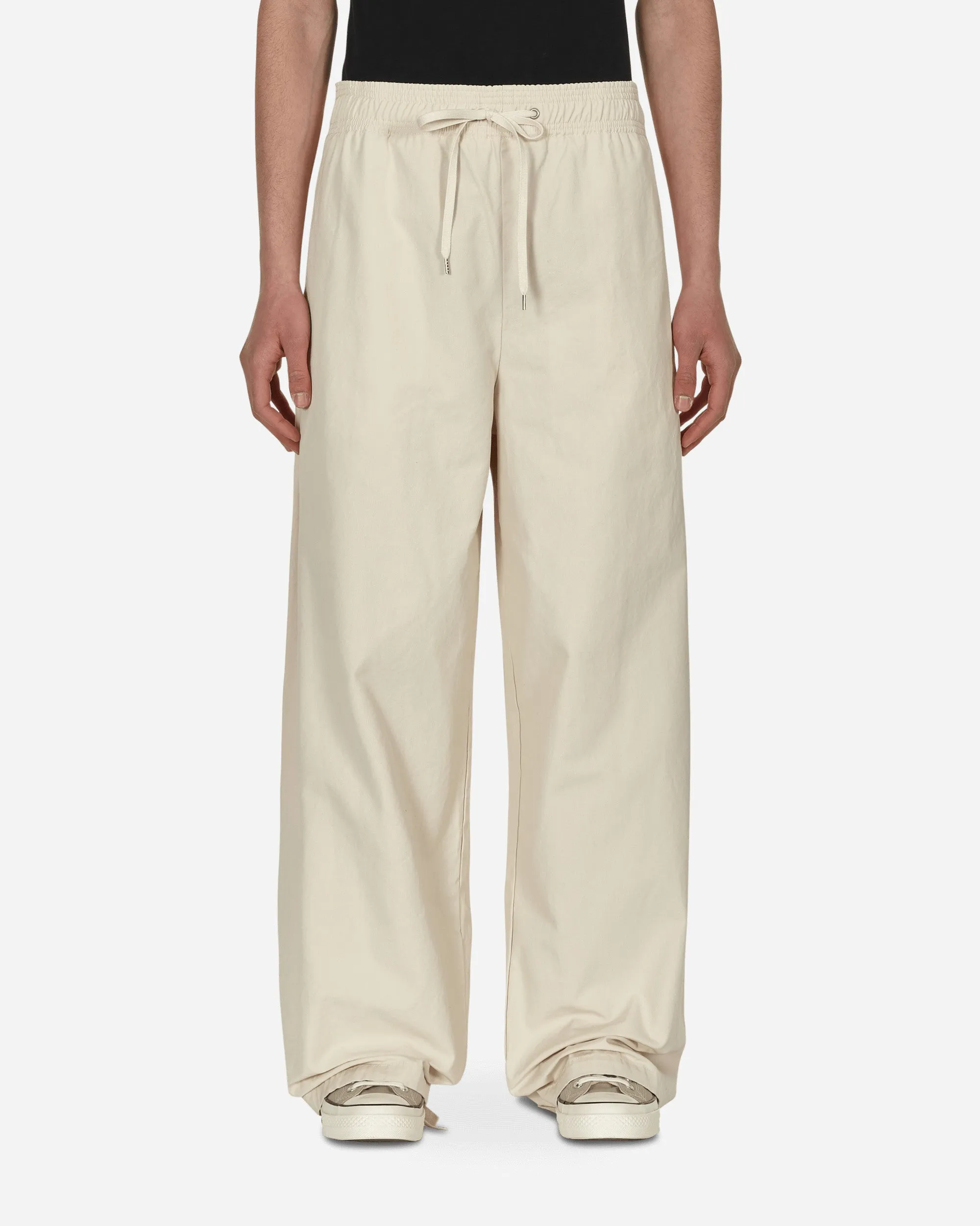 Pantalon large facile sans couture latérale Blanc