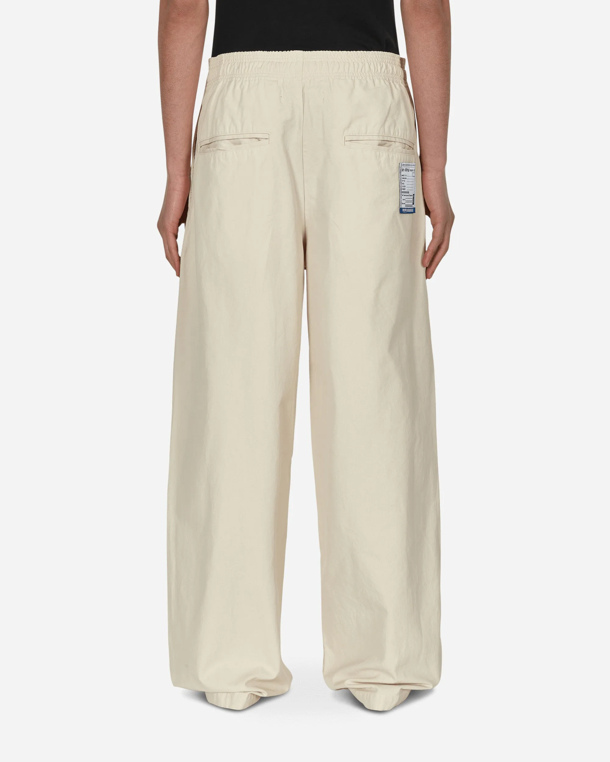 Pantalon large facile sans couture latérale Blanc