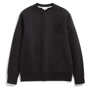 Norse Projects Pull Molletonné Détendu Brossé Arne avec Logo N Noir Vêtements Norse Projects