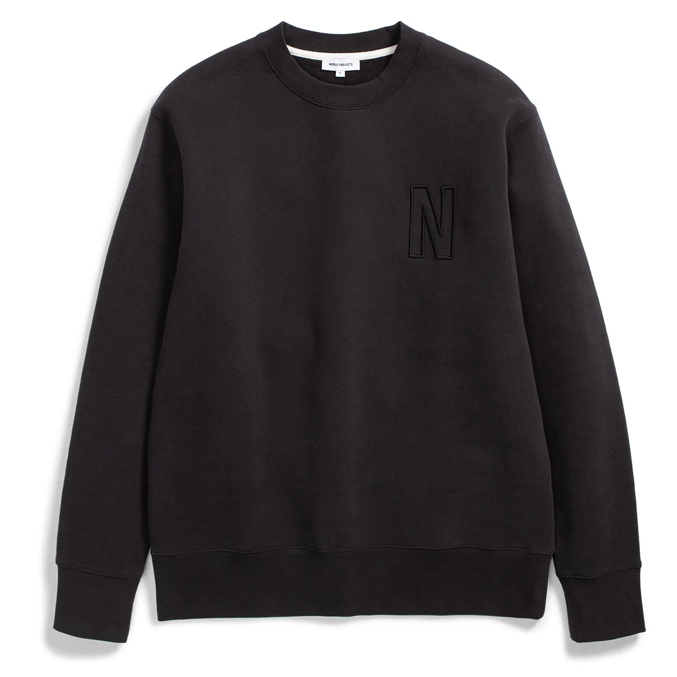 Norse Projects Pull Molletonné Détendu Brossé Arne avec Logo N Noir Vêtements Norse Projects