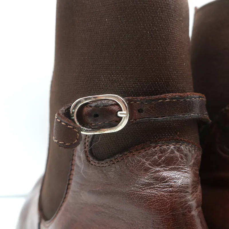 Bottes Chelsea Officine Creative en Cuir Marron Taille 38 Bottes à la Cheville à Talon Moyen