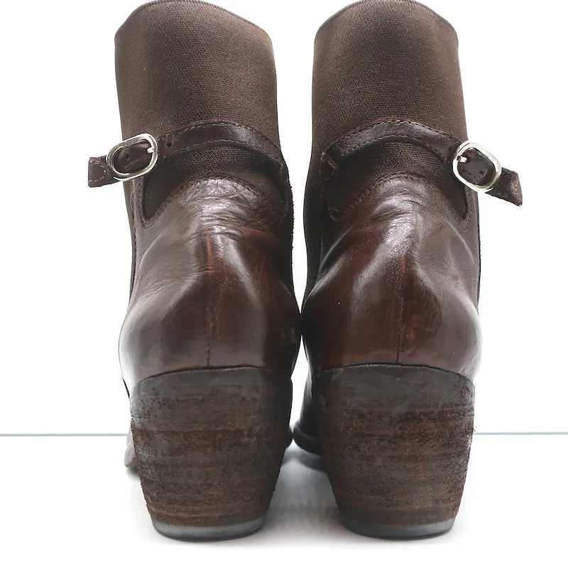 Bottes Chelsea Officine Creative en Cuir Marron Taille 38 Bottes à la Cheville à Talon Moyen