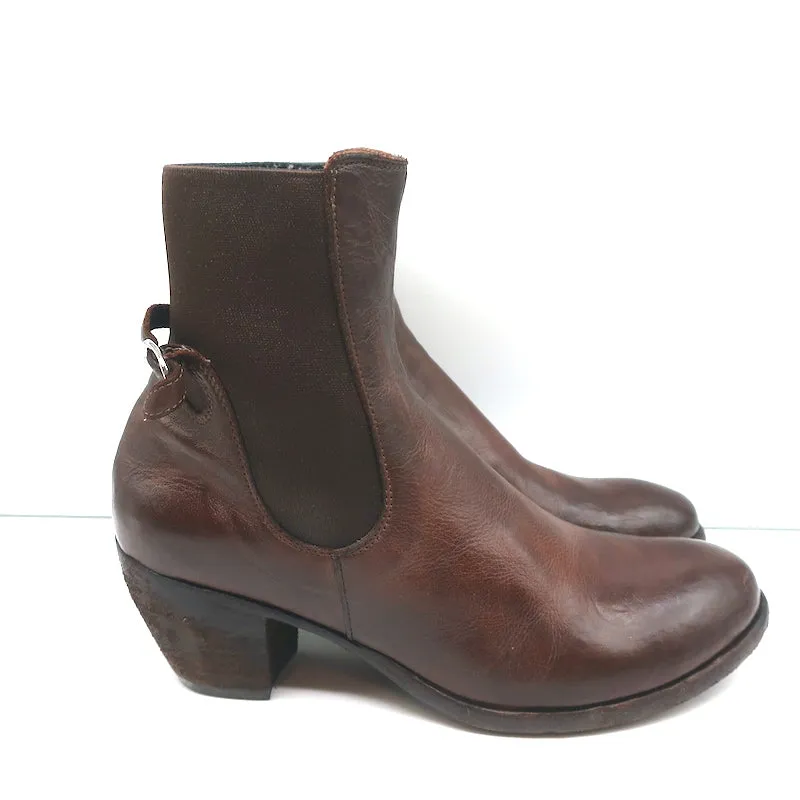 Bottes Chelsea Officine Creative en Cuir Marron Taille 38 Bottes à la Cheville à Talon Moyen