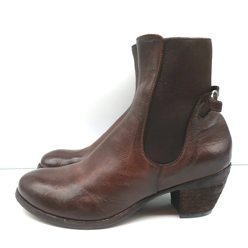 Bottes Chelsea Officine Creative en Cuir Marron Taille 38 Bottes à la Cheville à Talon Moyen