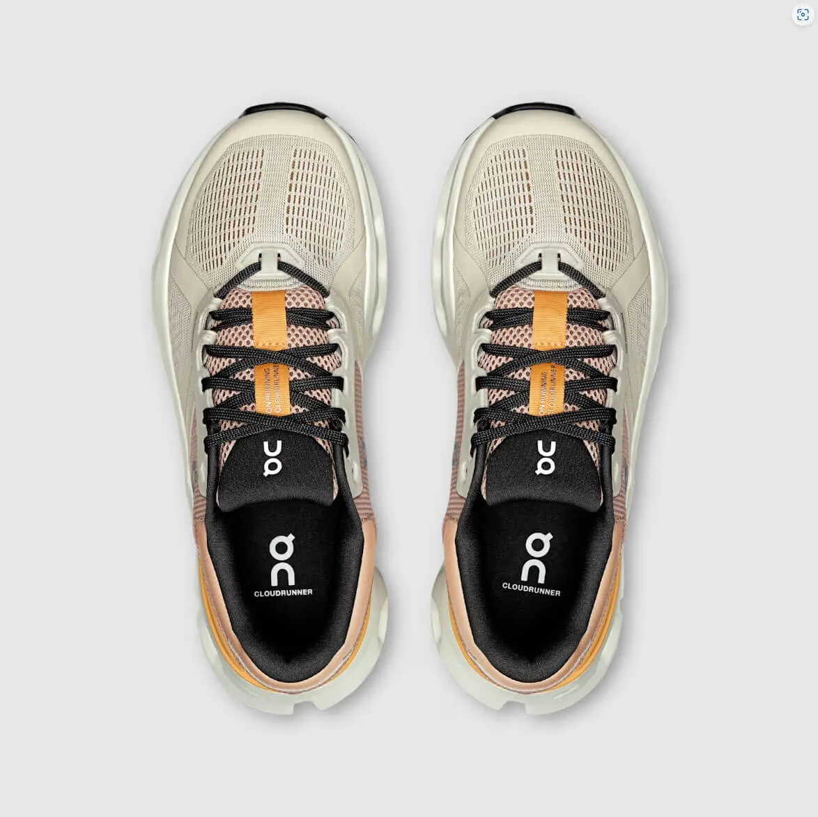 Chaussures On Women's Cloudrunner 2 - Perle / Mandarine On Cloud
