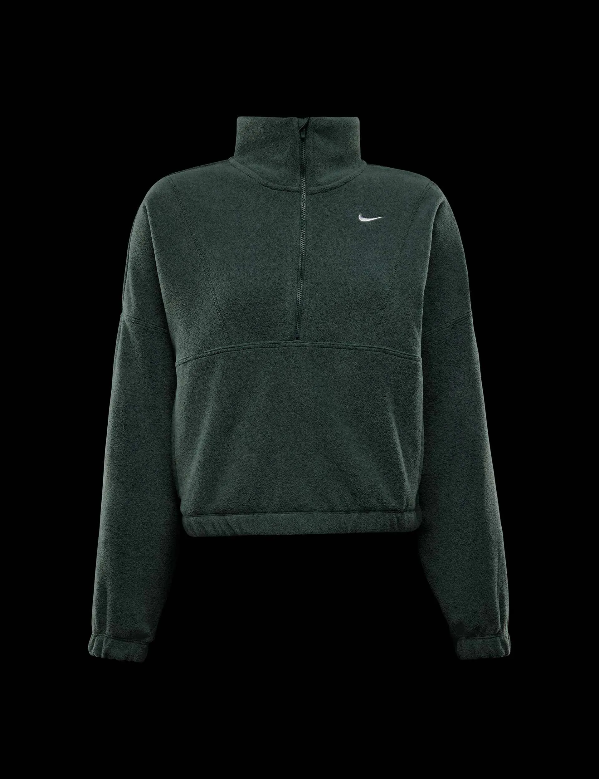 Un haut en polaire 1/2 zip surdimensionné - Vert vintage/Blanc