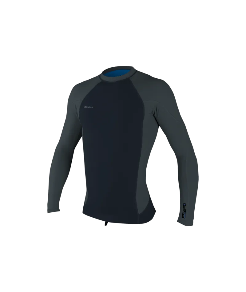 O'Neill Hyperfreak 1mm Haut Neo-Skins Manches Longues - Carbone/Gris métallisé