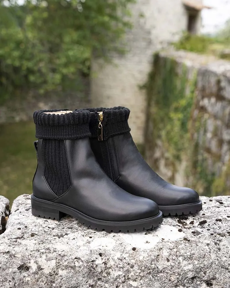 Bottes Chelsea plates en simili-cuir vegan Oracle | Noir