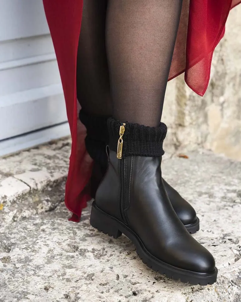 Bottes Chelsea plates en simili-cuir vegan Oracle | Noir