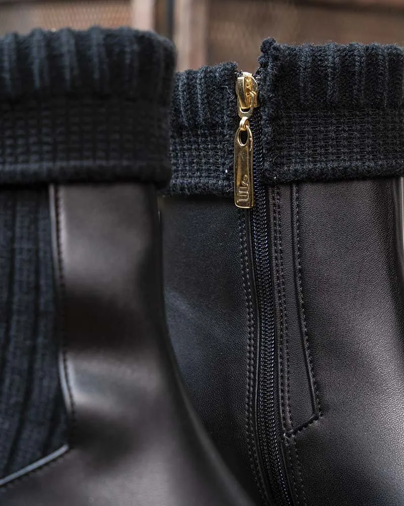 Bottes Chelsea plates en simili-cuir vegan Oracle | Noir